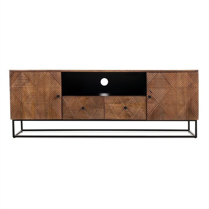 Tv meubel drie-hoekige midcentury patroon