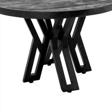 Afbeelding in Gallery-weergave laden, Yana ronde salontafel zwart mangohout &amp; zwart metaal detail foto