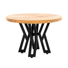 Afbeelding in Gallery-weergave laden, Yana ronde salontafel – mangohout &amp; zwart metaal