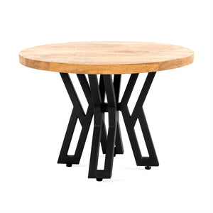 Yana ronde salontafel – mangohout & zwart metaal
