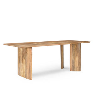 Eettafel mango hout naturel met verstelbare pootpositie 220cm