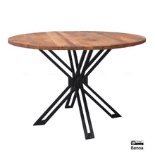 Afbeelding in Gallery-weergave laden, Ronde eettafel modern industrieel design in mangohoutkleur