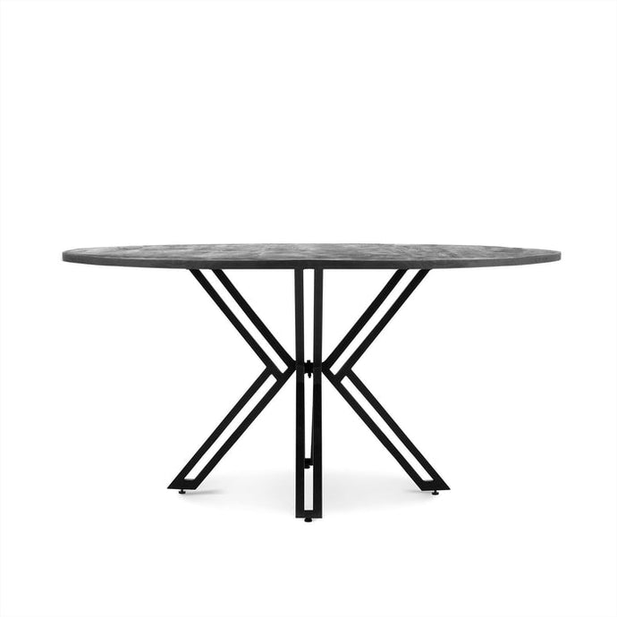 Ronde eettafel modern industrieel design in zwart