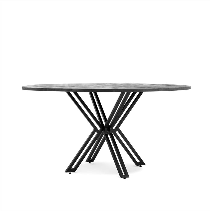 Ronde eettafel modern industrieel design in zwart