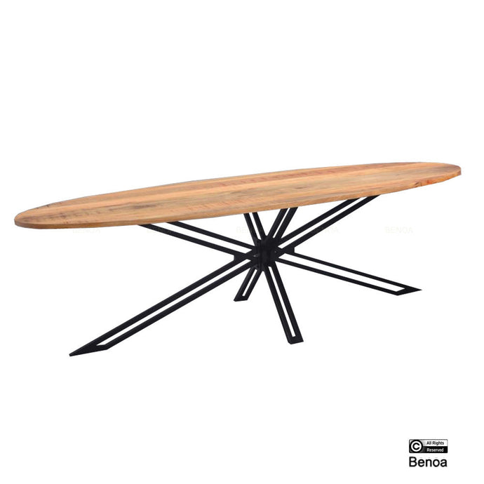 Eettafel met ellips vormig blad