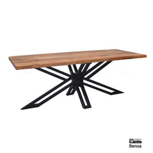 Afbeelding in Gallery-weergave laden, Yana rechthoekige salontafel mangohout &amp; zwart metaal