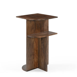 Bijzet tafel Japandi design mango hout walnoot kleur