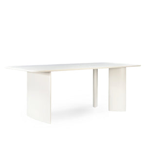 Eettafel mango hout off white met verstelbare pootpositie 220cm