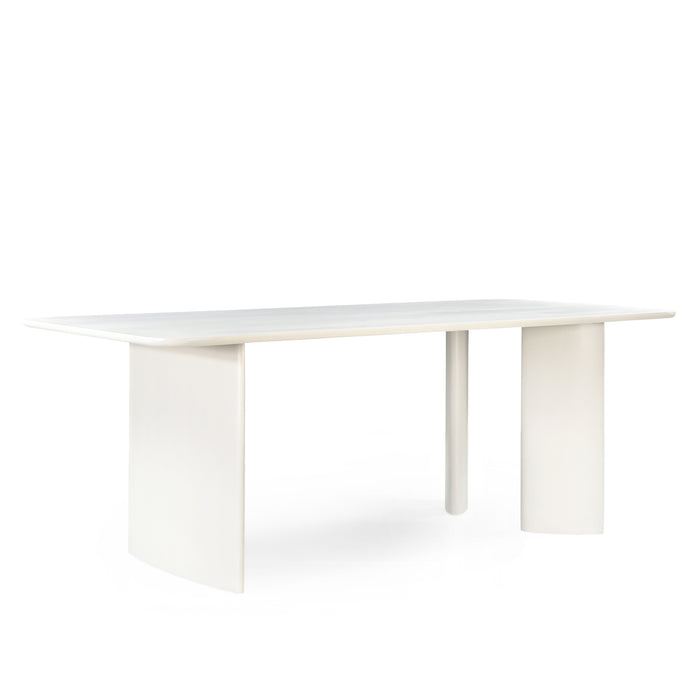 Eettafel mango hout off white met verstelbare pootpositie 220cm