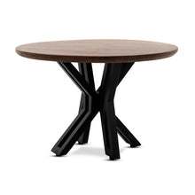Afbeelding in Gallery-weergave laden, Ronde salontafel met zware metalen spinpoot