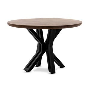 Ronde salontafel met zware metalen spinpoot