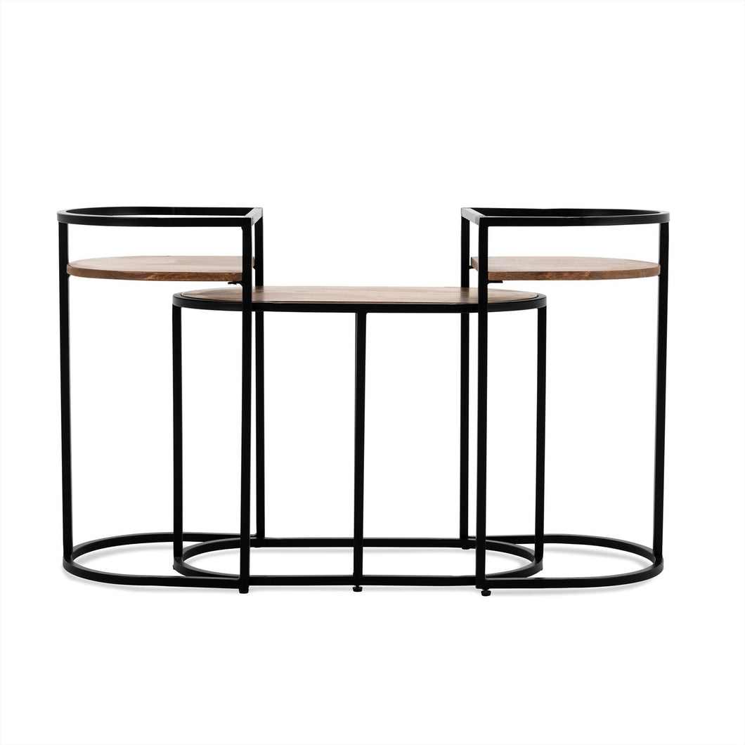 Bijzettafel set mango metaal