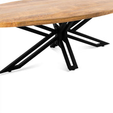Afbeelding in Gallery-weergave laden, Yana ellips vormige salontafel mangohout &amp; zwart metaal