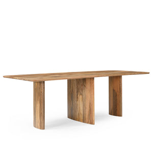 Eettafel mango hout naturel met verstelbare pootpositie 220cm