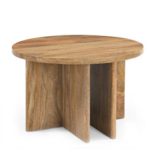 Afbeelding in Gallery-weergave laden, bijzettafel van mangohout naturel kleur  60 cm