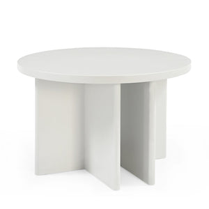 salontafel van mangohout off-white creme kleur 60 cm