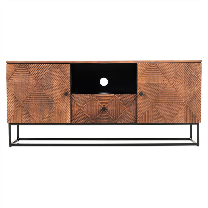 TV meubel van mangohout midcentury design 