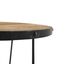 Afbeelding in Gallery-weergave laden, Close up mango hout en stalen rand