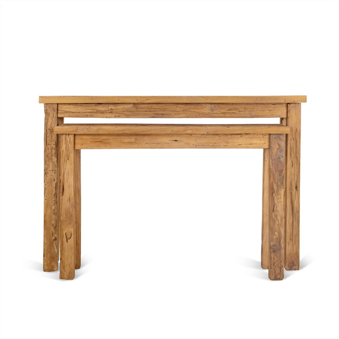 Sidetable Set van Gerecycled Teakhout