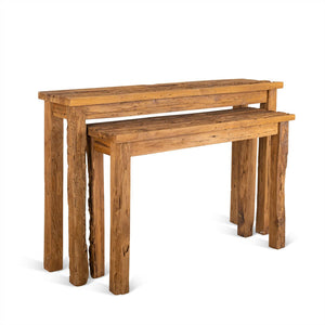 Twee sidetables van Gerecycled Teakhout