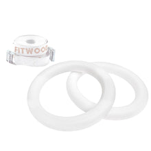 Afbeelding in Gallery-weergave laden, FitWood ULPU mini gym rings in wit hout met witte strap