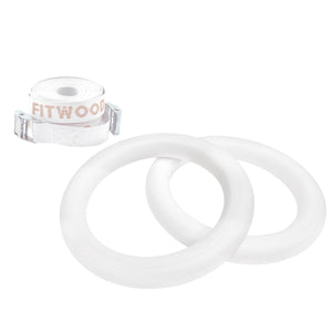 FitWood ULPU mini gym rings in wit hout met witte strap
