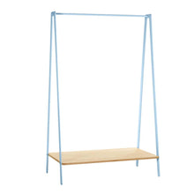 Afbeelding in Gallery-weergave laden, Kinder kledingrek uit berken multiplex en aluminium in kleur blauw