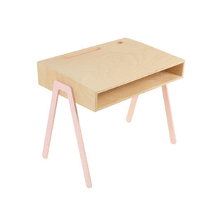 Kinderbureau berken multiplex hout kleur roze