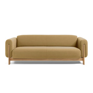 Nel Alfa duurzame 3 zits sofa - naturel eiken frame - Oxford stof 0205