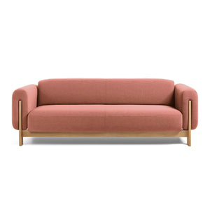 Nel Alfa duurzame 3 zits sofa - naturel eiken frame - Oxford stof 0217