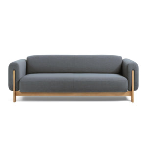 Nel Alfa duurzame 3 zits sofa - naturel eiken frame - Oxford stof 0218