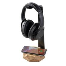 Afbeelding in Gallery-weergave laden, Oakywood 2-in-1 Koptelefoon Standaard &amp; Draadloze Oplader Eik