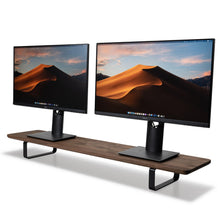 Afbeelding in Gallery-weergave laden, Oakywood Dual Monitor Standaard Walnoot