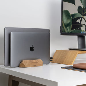 Oakywood Dual Laptop Dock Eik en monitorstand