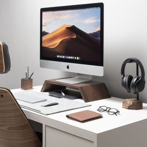 iMac bureau stand duurzaam walnotenhout