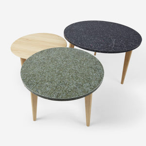 Combinatie 3 cero duurzame ronde bijzettafels