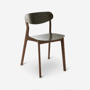 Ubu Chair walnoot hout oude legerkledij