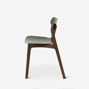 Ubu Chair walnoot hout oude legerkledij