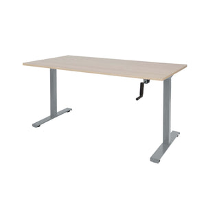 Schaffenburg Dextro Slinger Zit-Sta bureautafel 140x80 aluminium poten lindberg werkblad