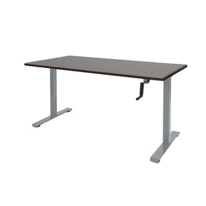 Schaffenburg Dextro Slinger Zit-Sta bureautafel 140x80 aluminium poten logan werkblad