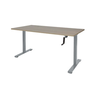 Schaffenburg Dextro Slinger Zit-Sta bureautafel 140x80 aluminium poten robson werkblad