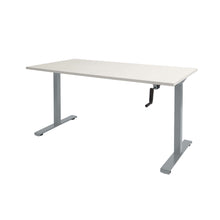 Afbeelding in Gallery-weergave laden, Schaffenburg Dextro Slinger Zit-Sta bureautafel 140x80 aluminium poten wit werkblad