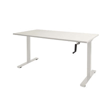 Afbeelding in Gallery-weergave laden, Schaffenburg Dextro Slinger Zit-Sta bureautafel 140x80 witte poten wit werkblad