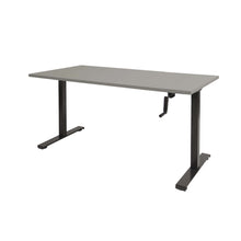 Afbeelding in Gallery-weergave laden, Schaffenburg Dextro Slinger Zit-Sta bureautafel 140x80 zwarte poten grijs werkblad