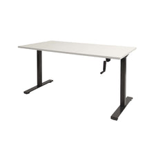 Afbeelding in Gallery-weergave laden, Schaffenburg Dextro Slinger Zit-Sta bureautafel 140x80 zwarte poten wit werkblad