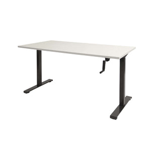 Schaffenburg Dextro Slinger Zit-Sta bureautafel 140x80 zwarte poten wit werkblad