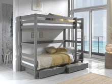 Afbeelding in Gallery-weergave laden, Vipack Pino Stapelbed grijs hoogte 160 cm met 2 lades