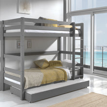 Afbeelding in Gallery-weergave laden, Vipack Pino Stapelbed grijs hoogte 180 cm met extra bedlade