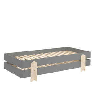 Vipack Modulo stapelbaar bed - 2 stuks - grijs - arrow