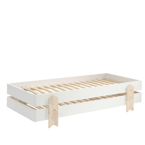 Vipack Modulo stapelbaar bed - 2 stuks - wit - arrow